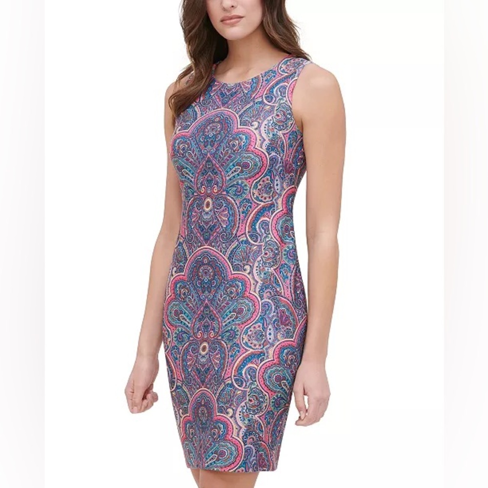 Tommy Hilfiger Scuba Sheath Dress NWT Women’s 6 - paisley print